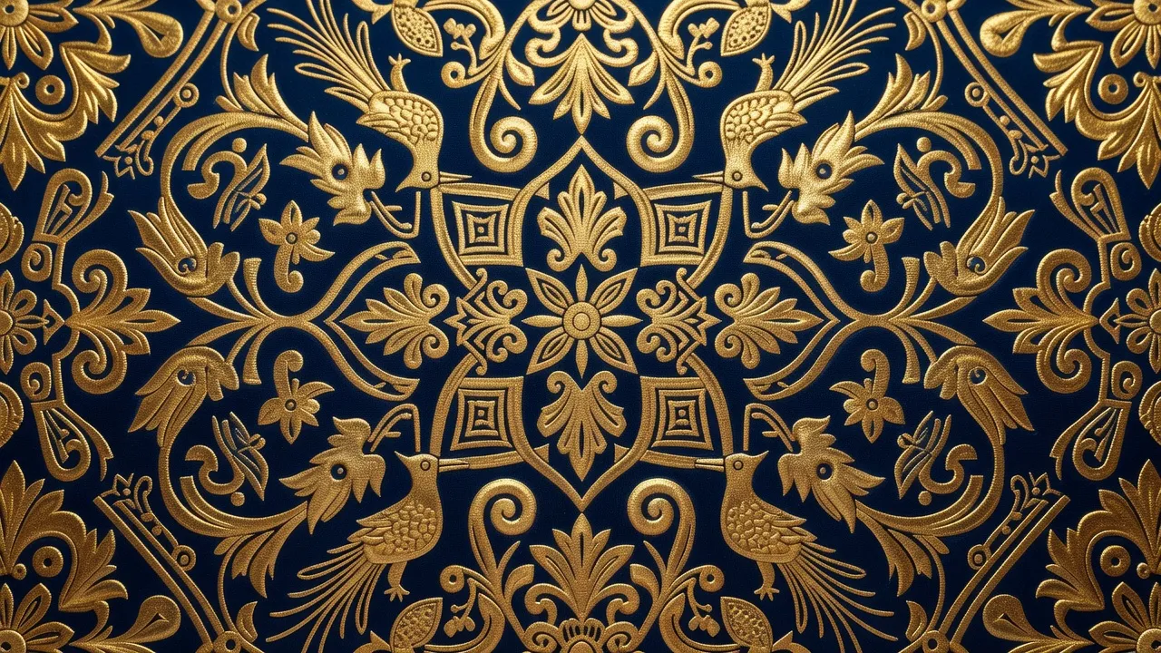 Motifs ornementaux russes en or