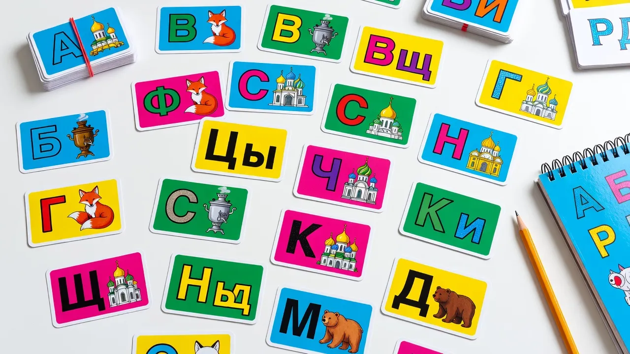 Flashcards alphabet cyrillique