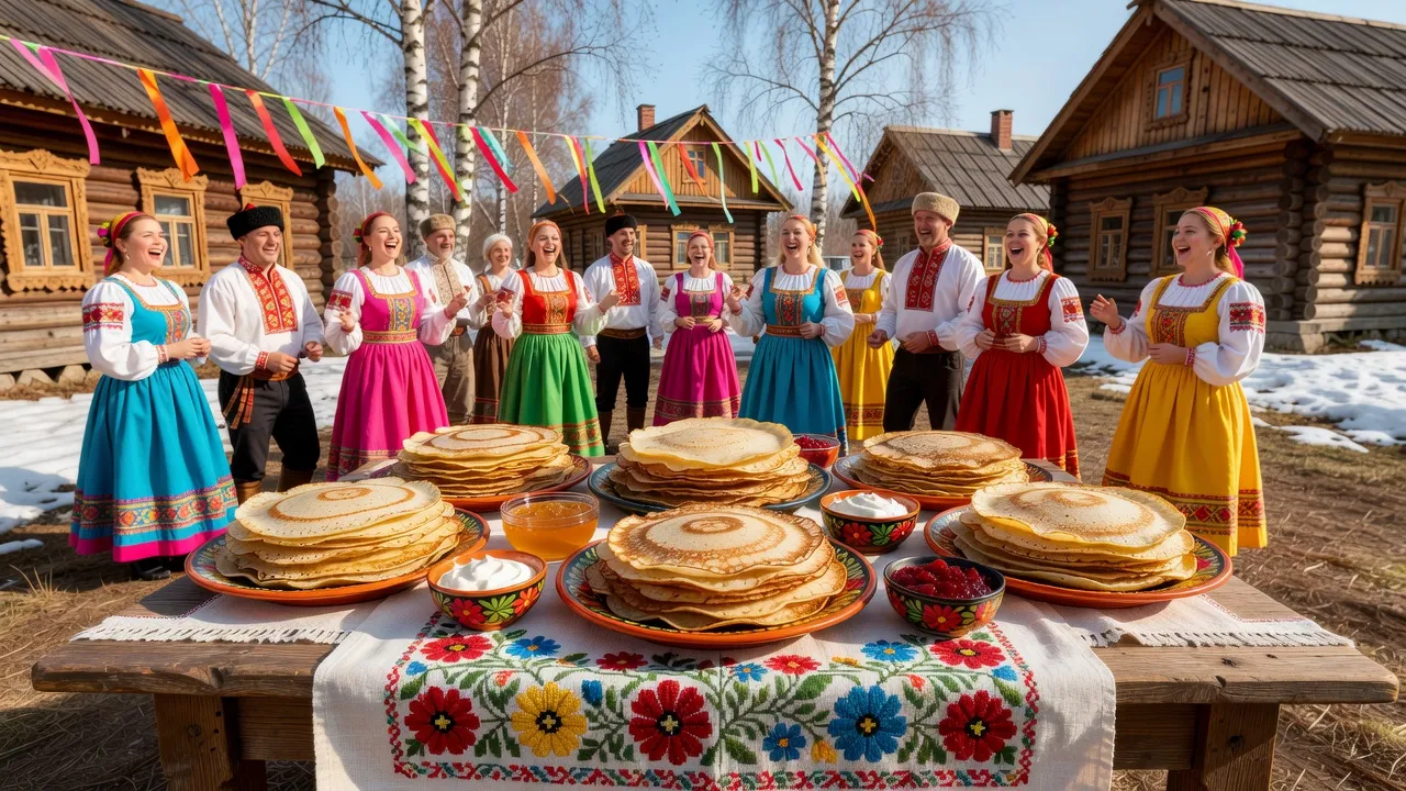 Blinis et table de fête Maslenitsa