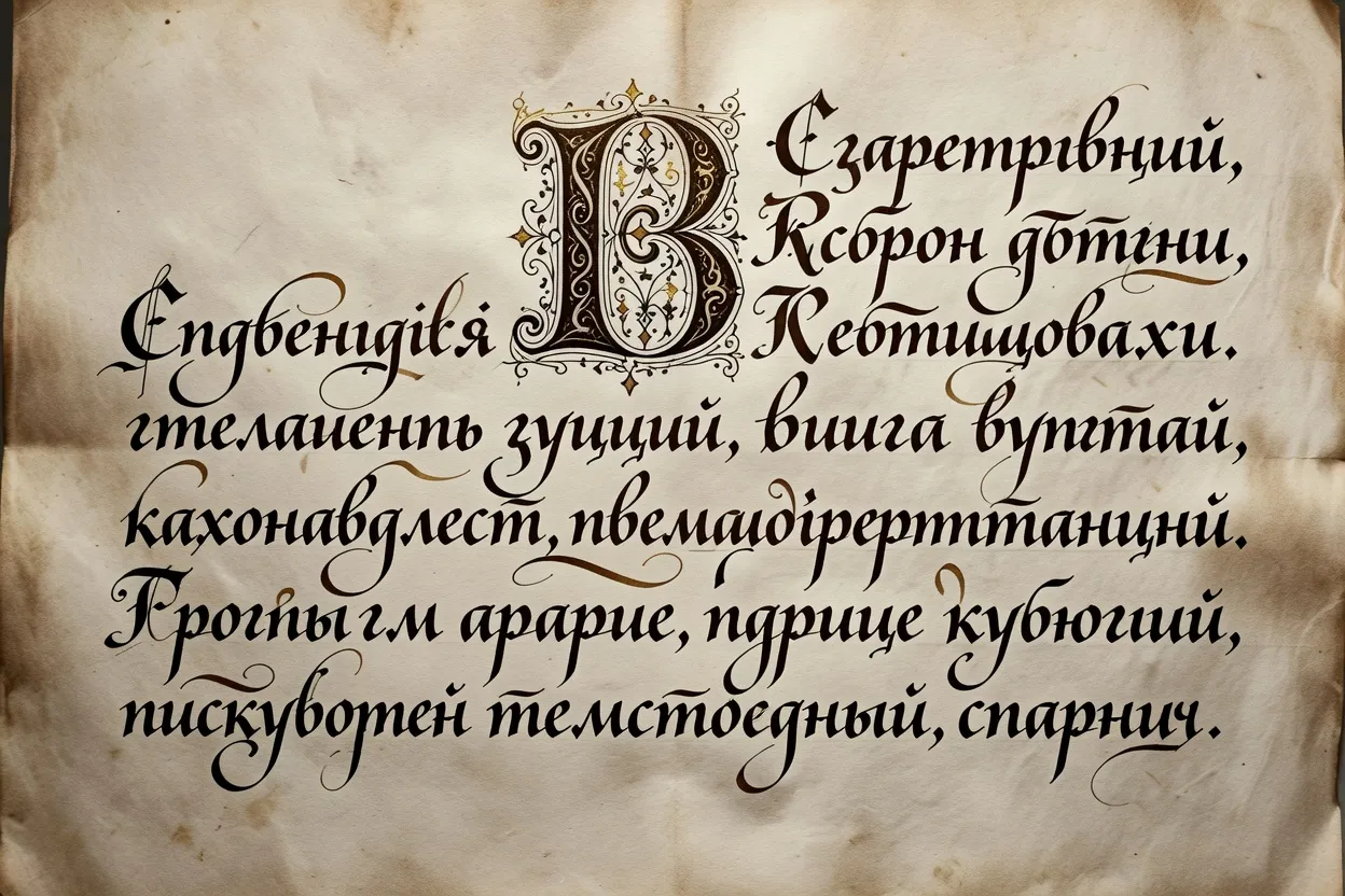 Calligraphie cyrillique russe élégante